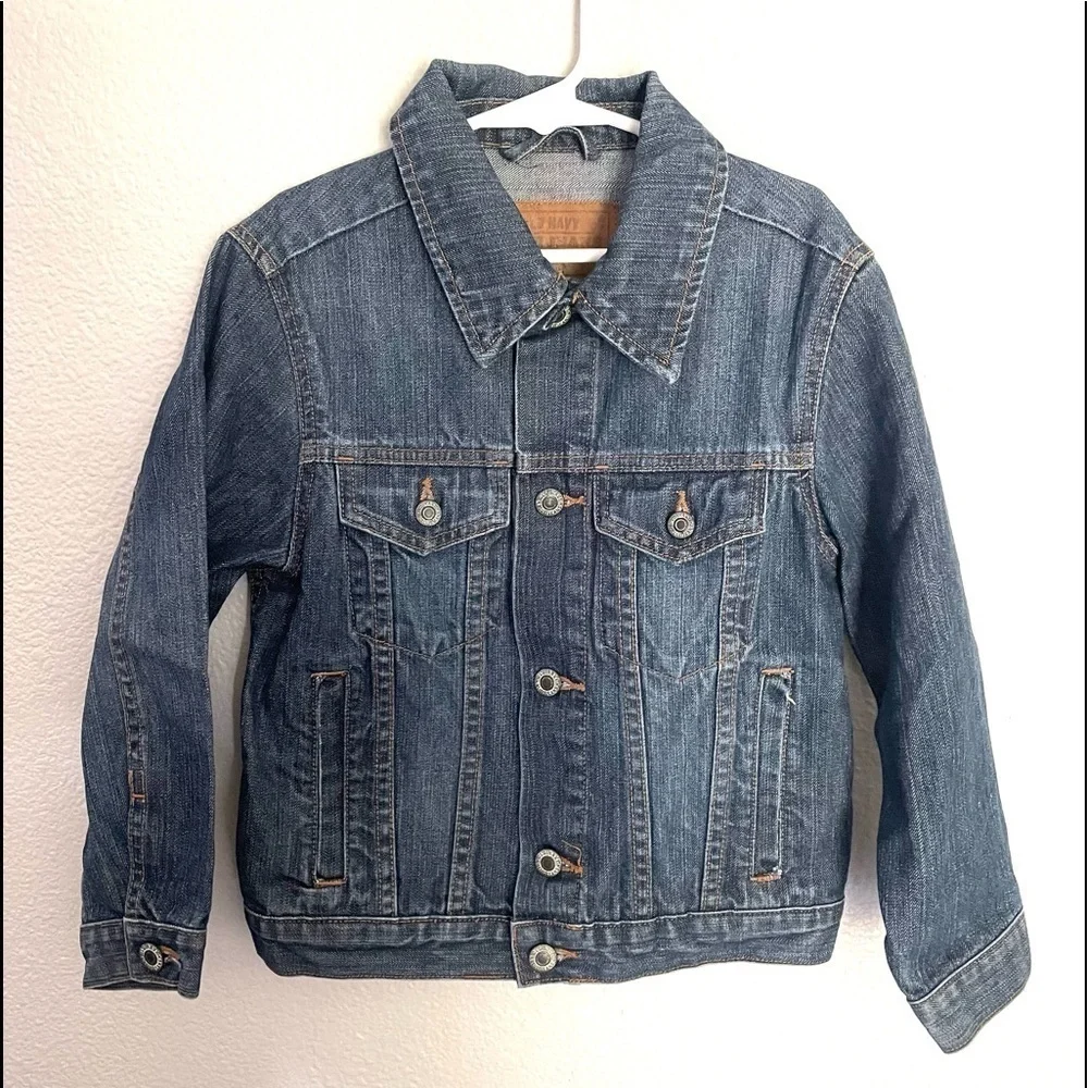 OLD NAVY dark denim jean trucker jacket size XS